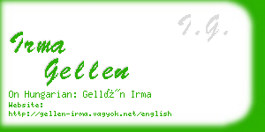 irma gellen business card